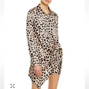 NWT! AQUA Tie-Front Long Sleeve Dress